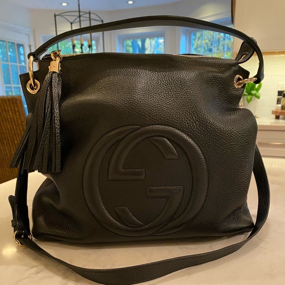 Gucci Handbags - Authentic Gucci Black Soho Leather Hobo with Tassel